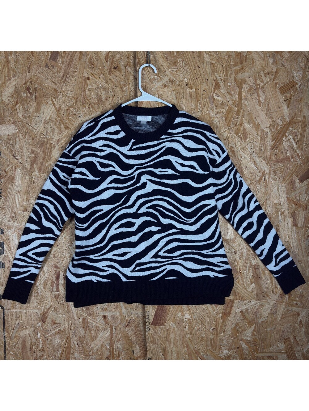 Black White Zebra Print Sweater